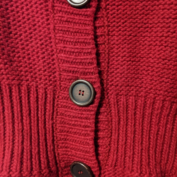 Free People Red Knit Sweater Shaw Coklar - Picture 3 of 9